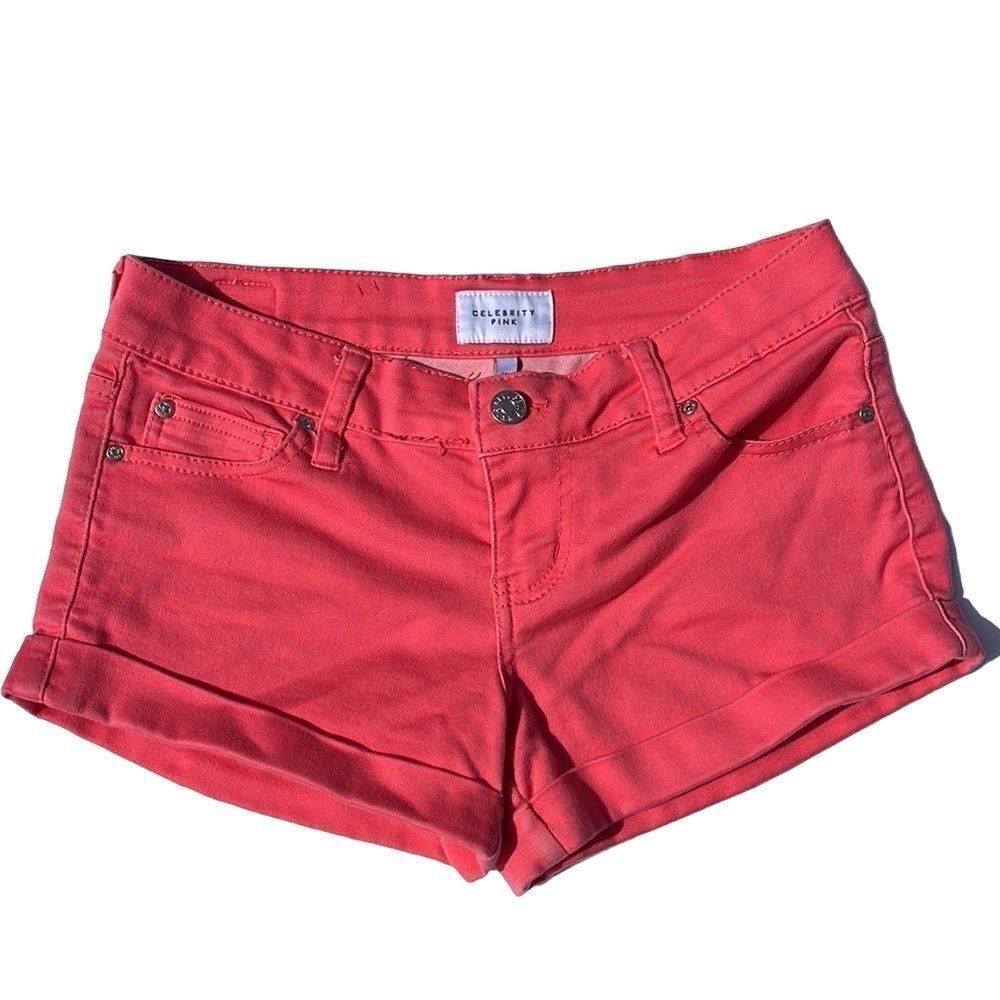 🔥4/$25 Celebrity Pink Women’s Shorts Calypso Coral Size 1/25 Cotton Spandex